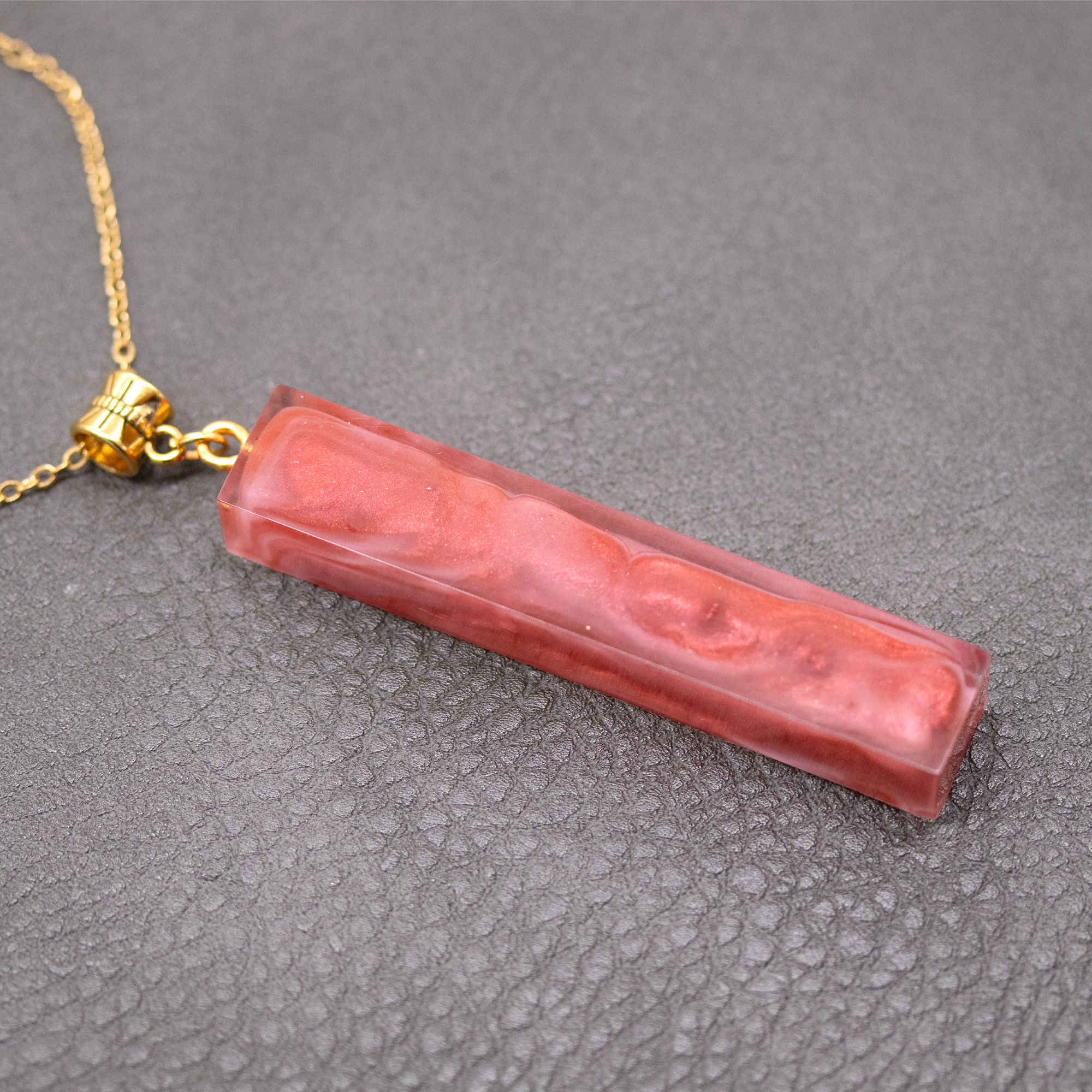 Smokey Red Marble Simple Bar Pendant image 3