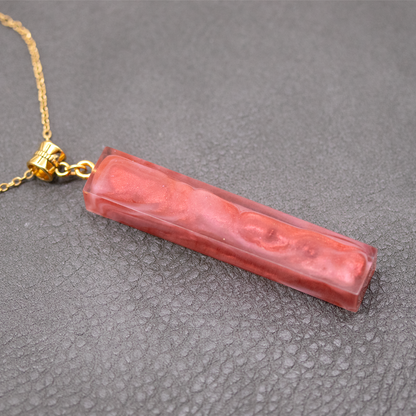 Smokey Red Marble Simple Bar Pendant image 3