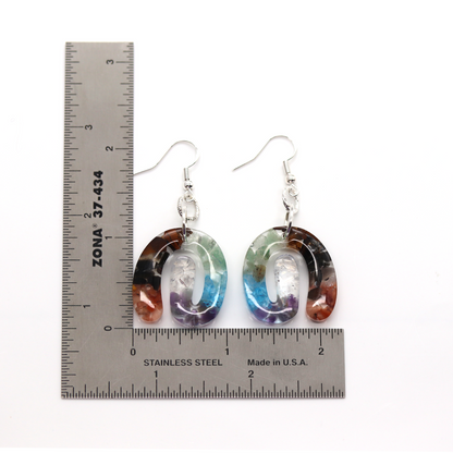 7 Chakra Stone Healing Crystal Spiral Earrings image 9