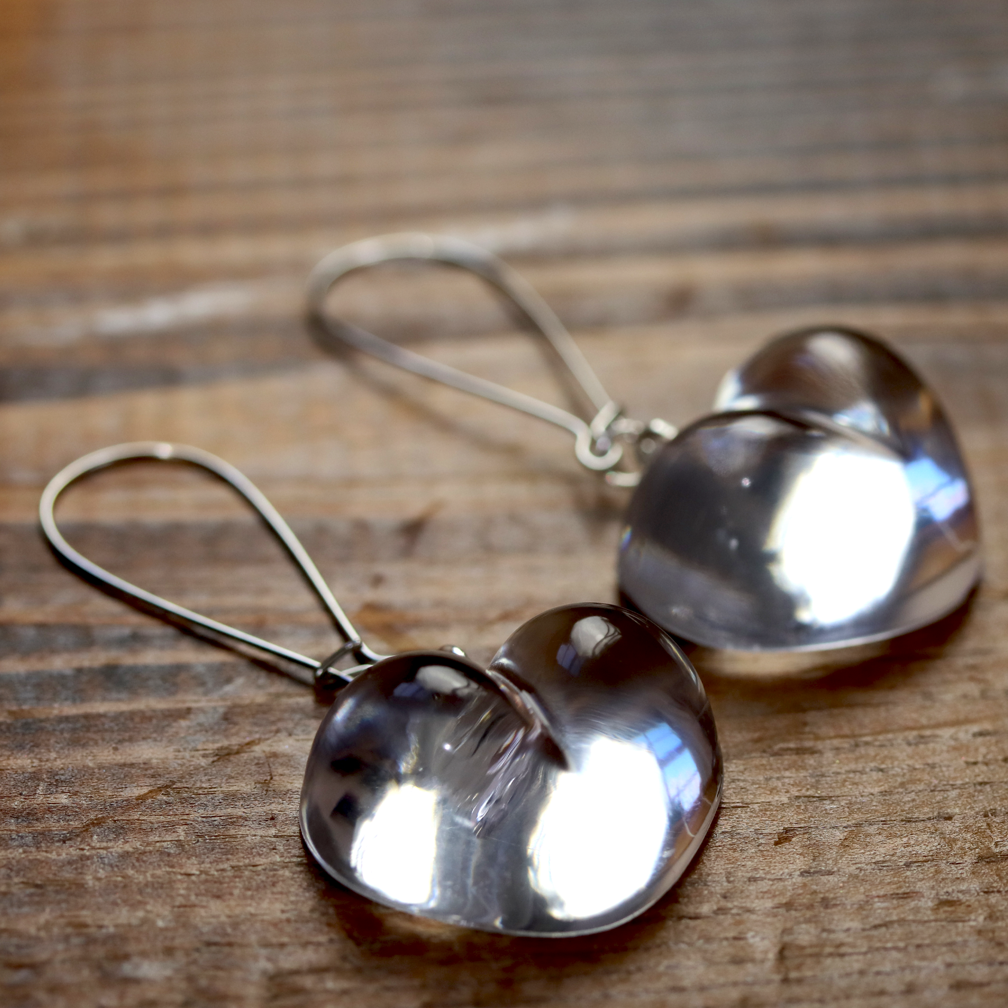 Simple Crystal-Clear Heart Earrings +Pendant Set image 5