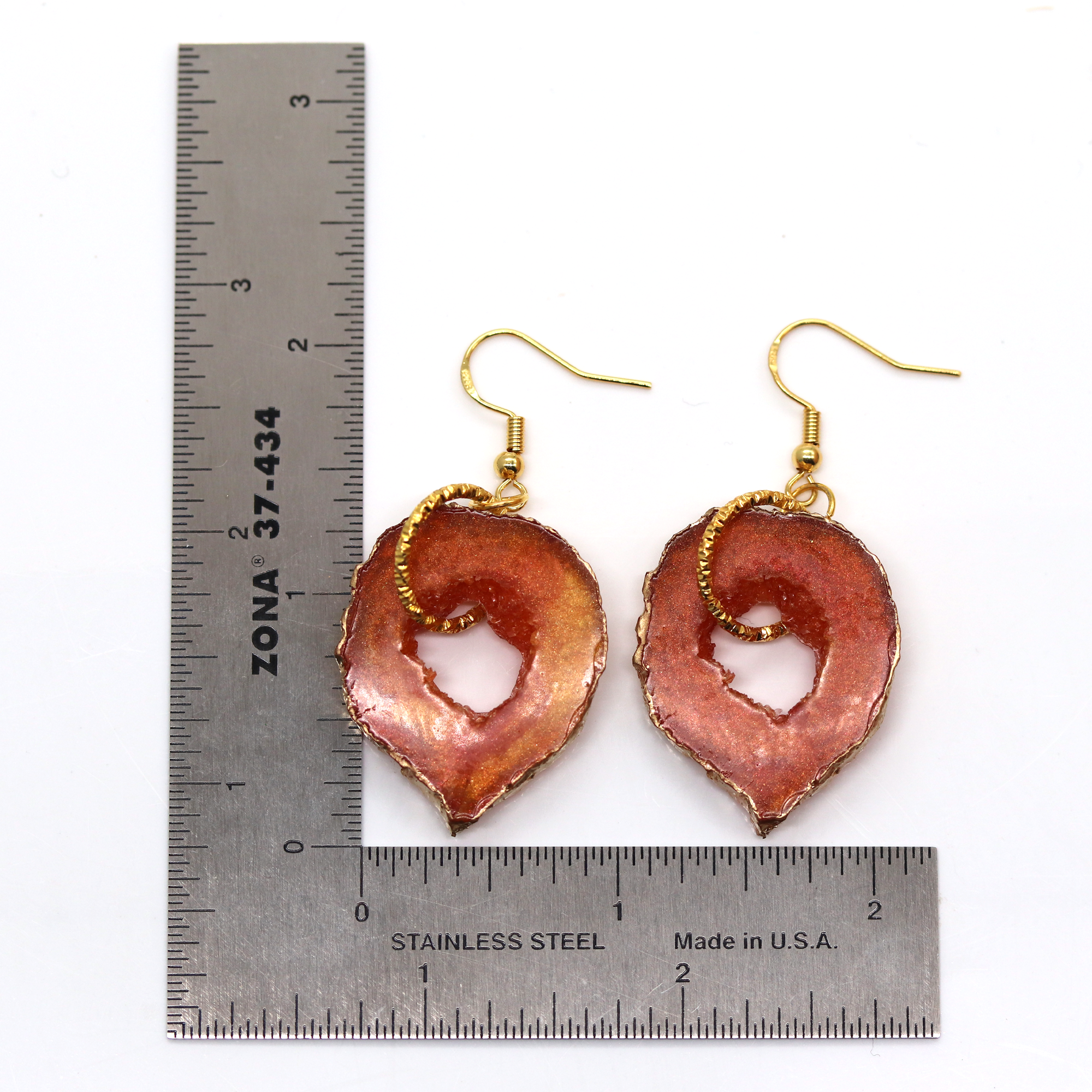 Amber Topaz Geode Earrings image 8