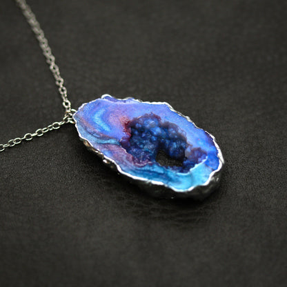 Blue Opal Geode Pendant image 0