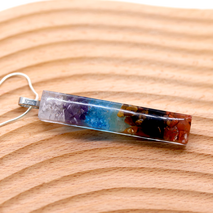 Minimalist 7 Chakra Stone Healing Crystals Bar Pendant image 9