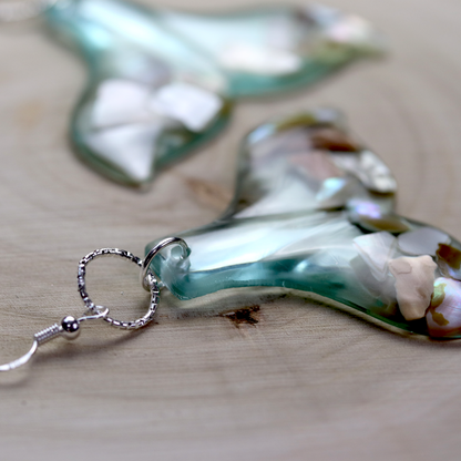 Whale Tail Mother of Pearl Shell Earrings image 3