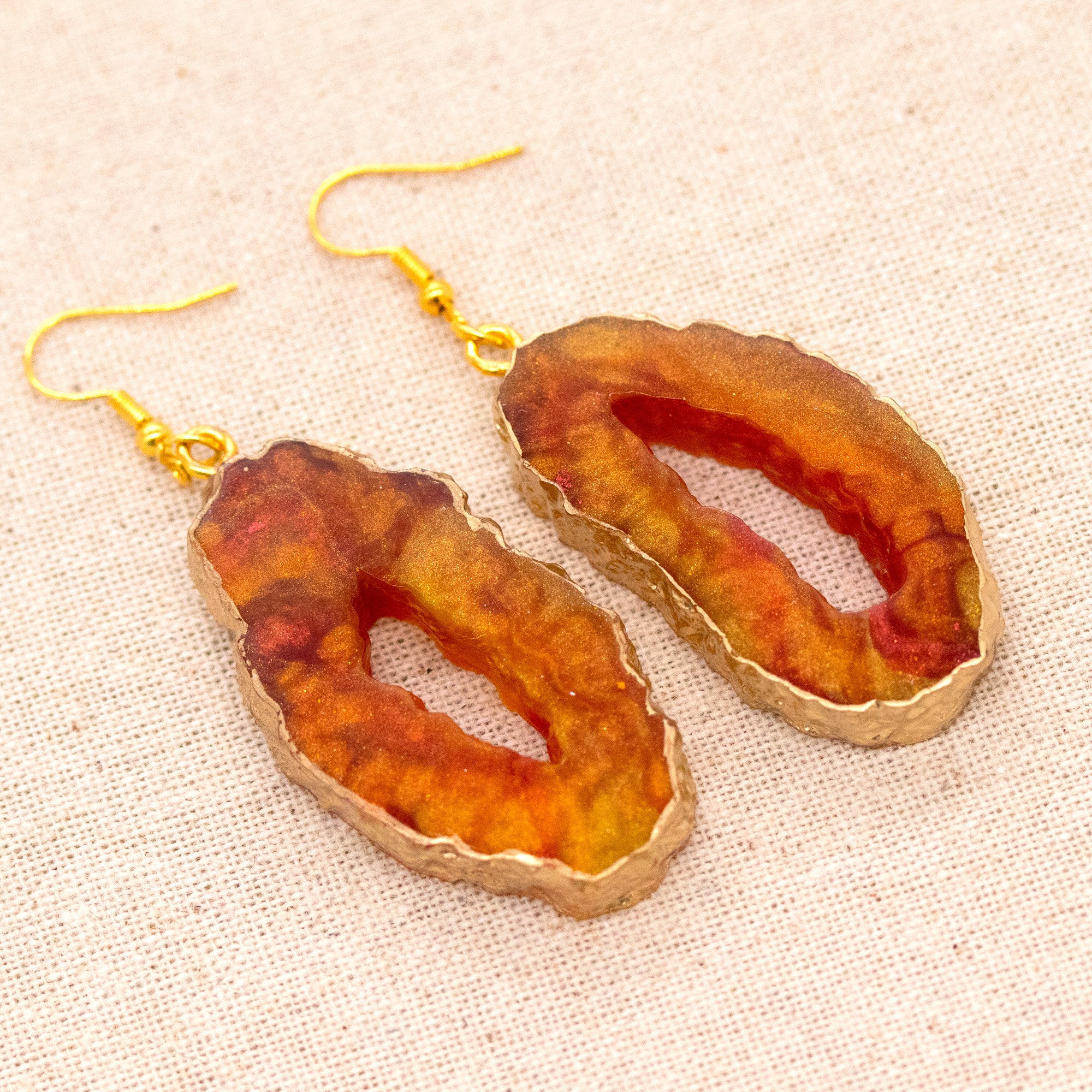 Amber Topaz Geode Pendant + Earrings Pendant Set image 7