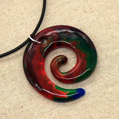 Rainbow Marble Spiral Pendant image 2