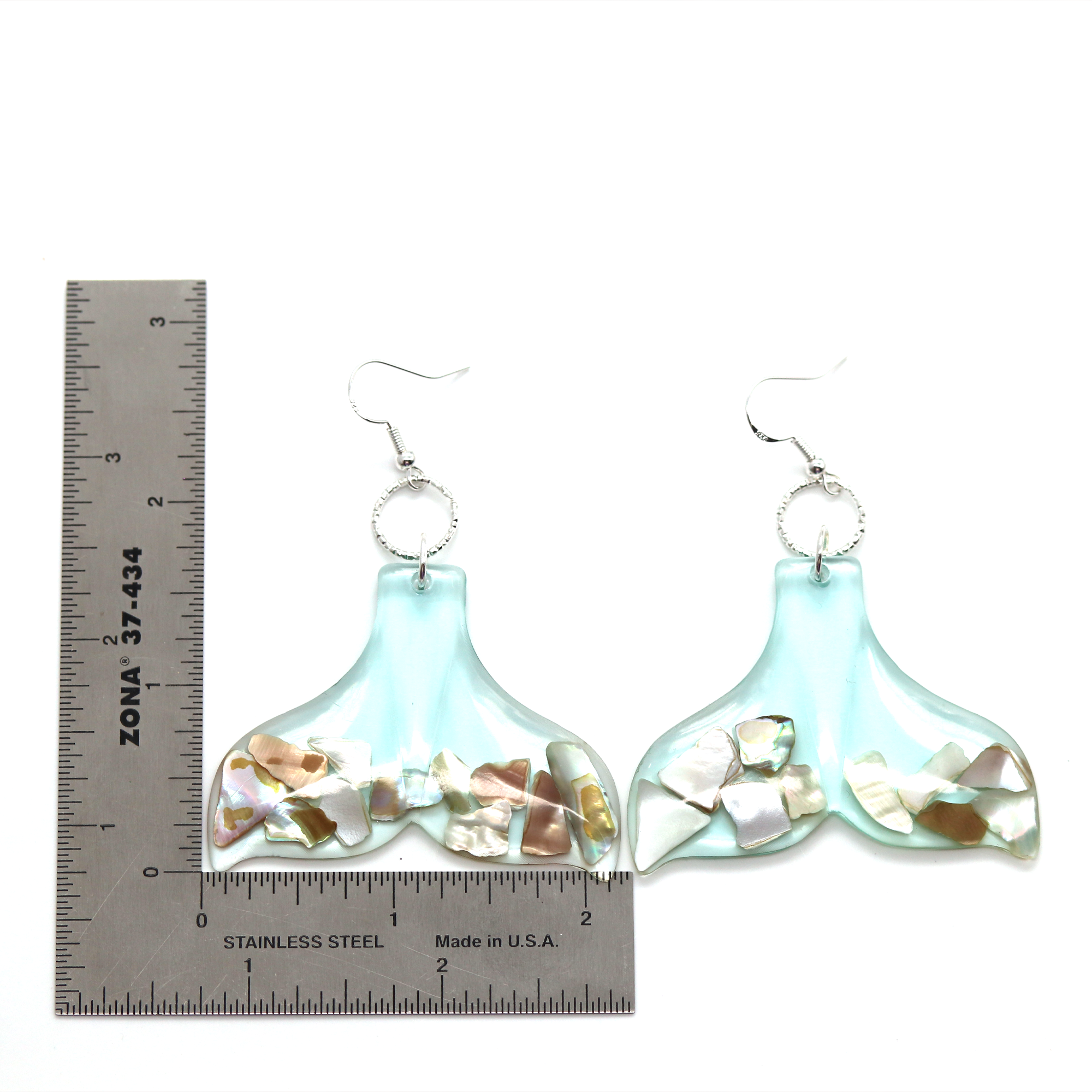 Whale Tail Mother of Pearl Shell Earrings image 6