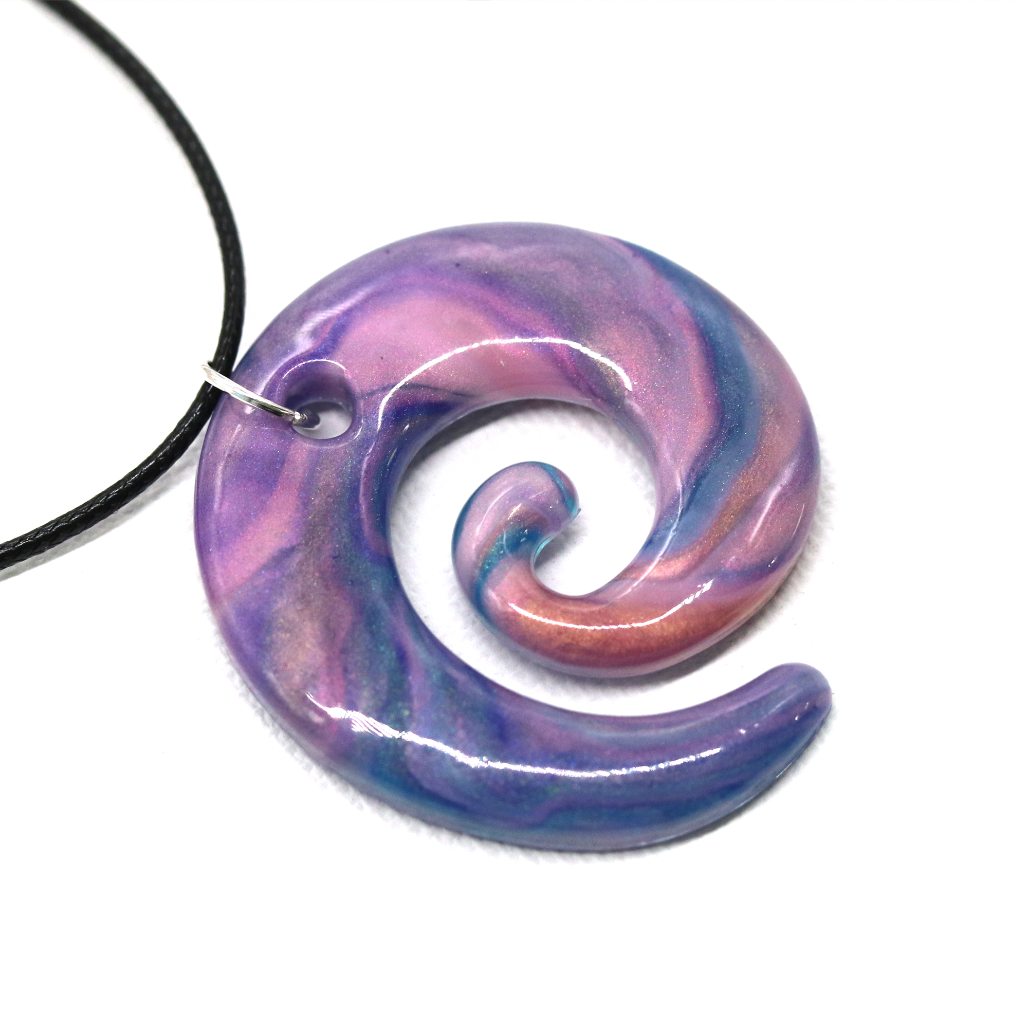 Unicorn Marble Spiral Pendant image 0