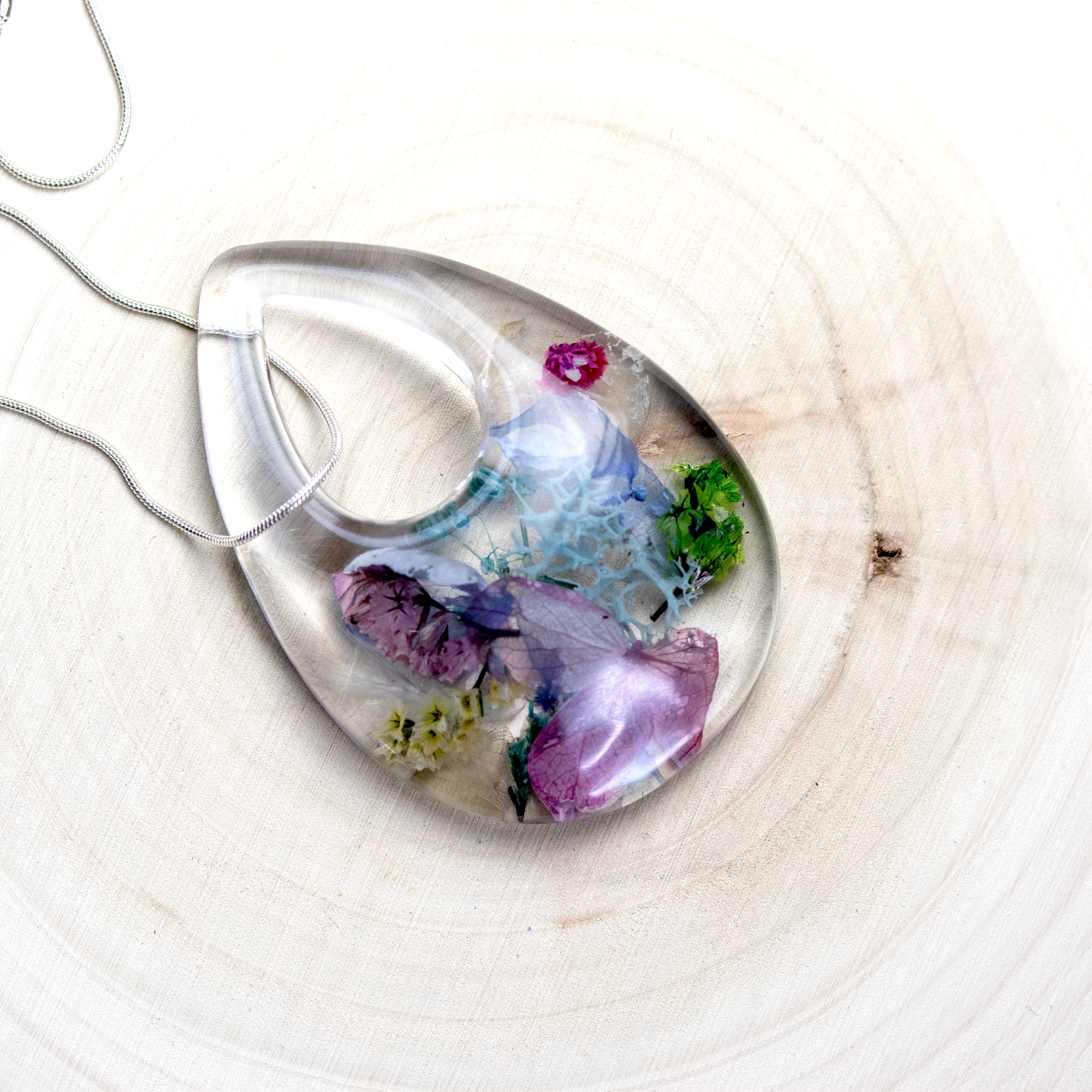 Botanical Flower Teardrop Pendant image 0