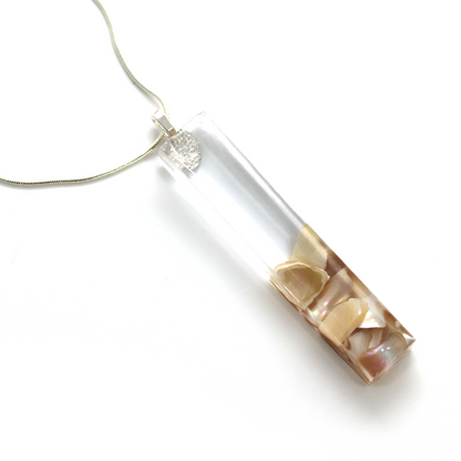 Minimalist Mother of Pearl Shell Bar Pendant image 2