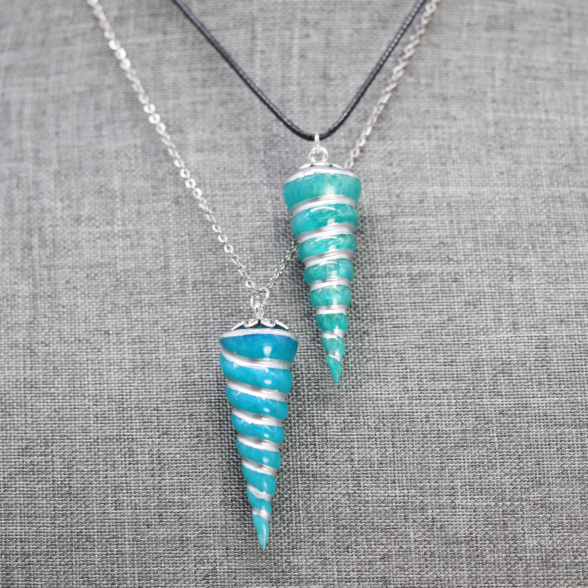 Teal or Blue Unicorn Horn Pendant image 7