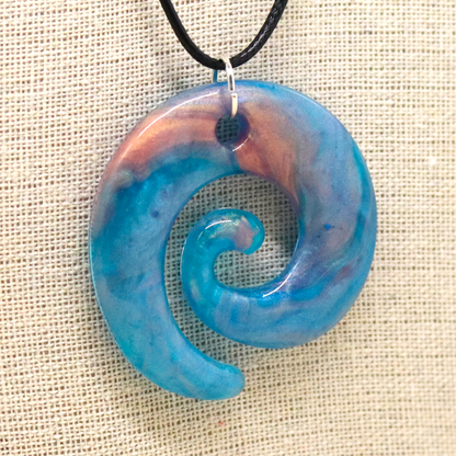 Iridescent Ocean Spiral Pendant image 3