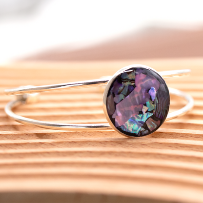 Abalone Shell Bangle Cuff Bracelet