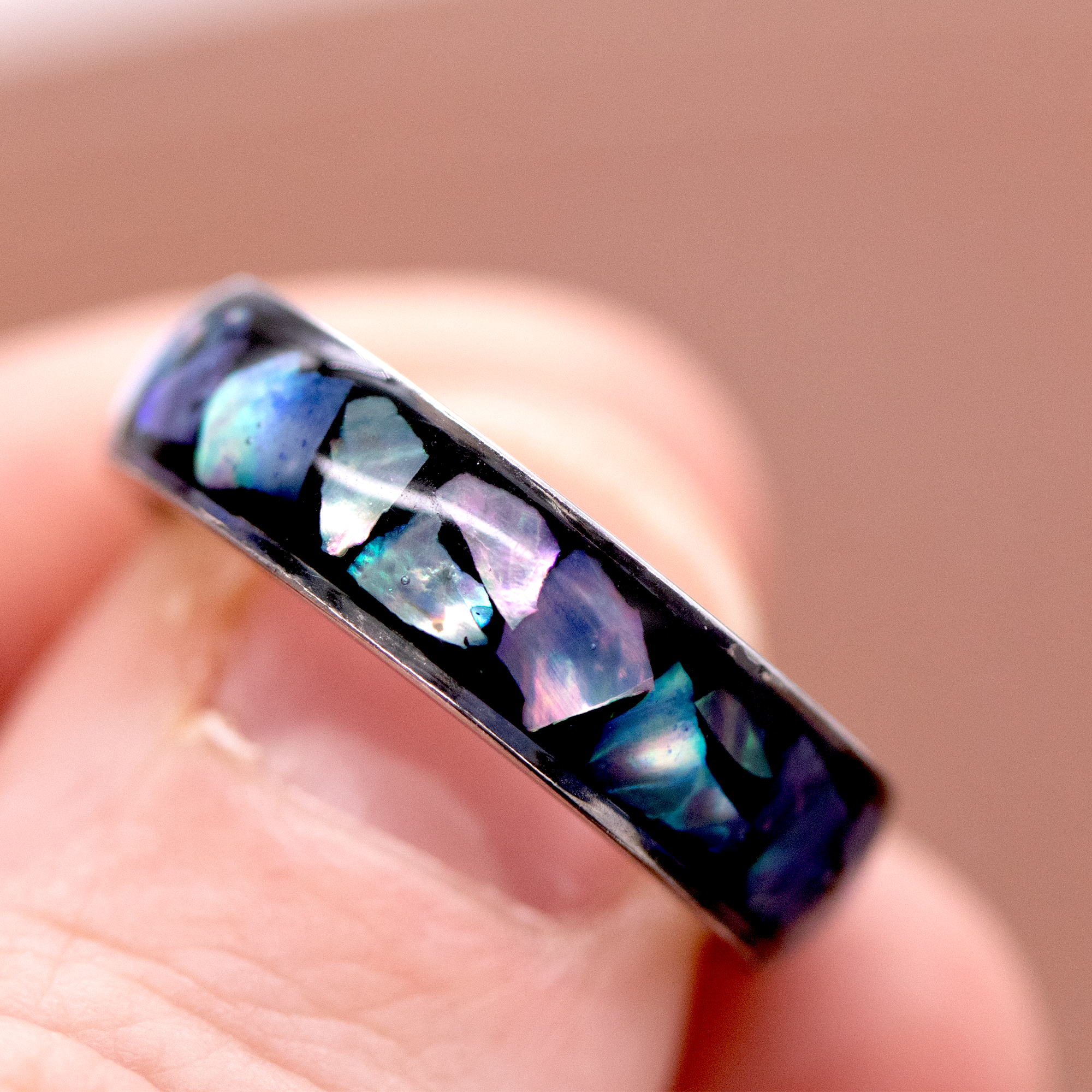 Abalone Shell Inlay Ring