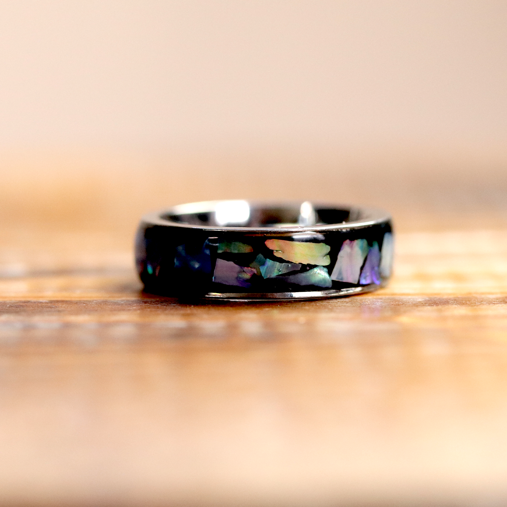 Abalone Shell Inlay Ring