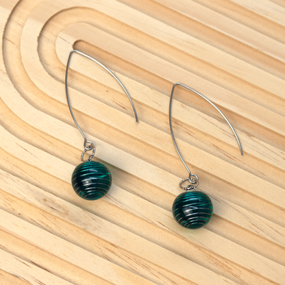 Aqua Blue Spiral Earrings and Pendant Set