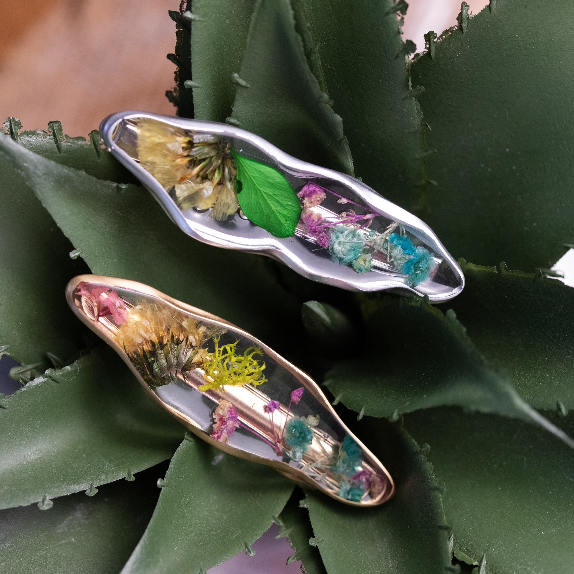 Botanical Flower Barrettes