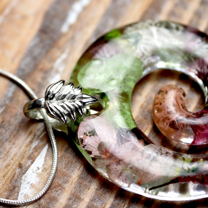 Botanical Flower Spiral Pendant