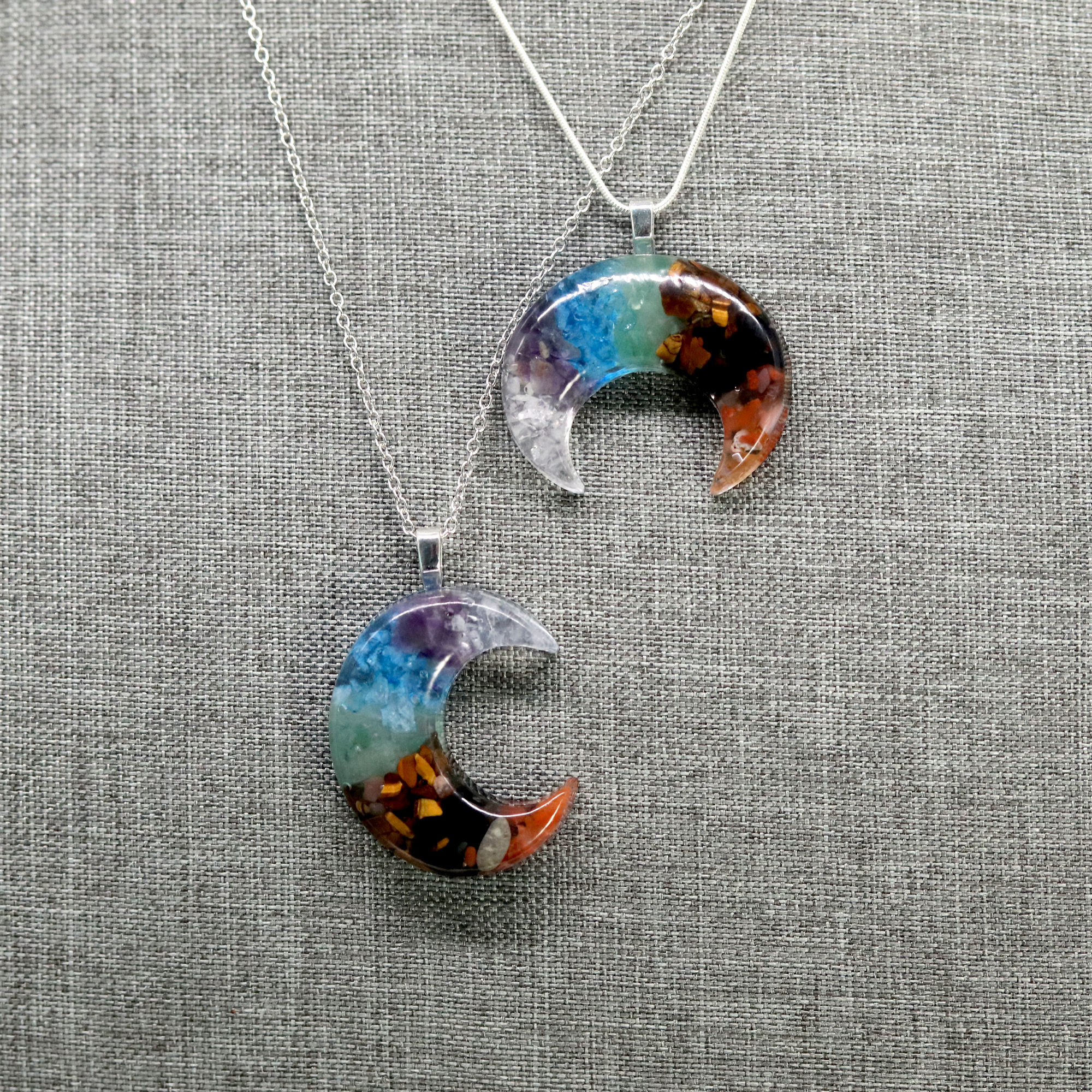 7 Chakra Moon Pendant