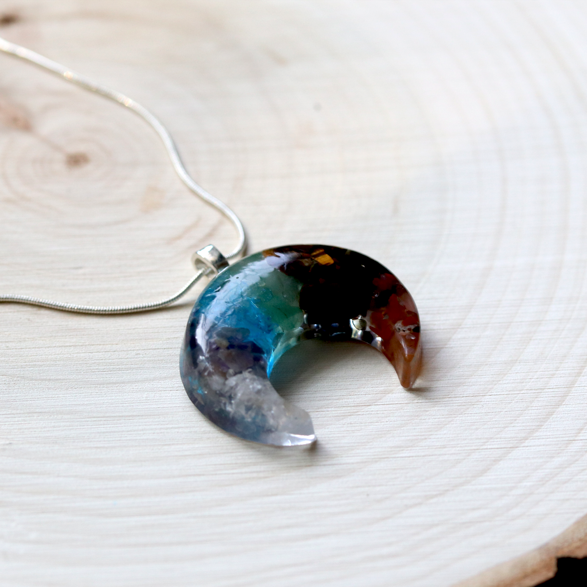 7 Chakra Moon Pendant