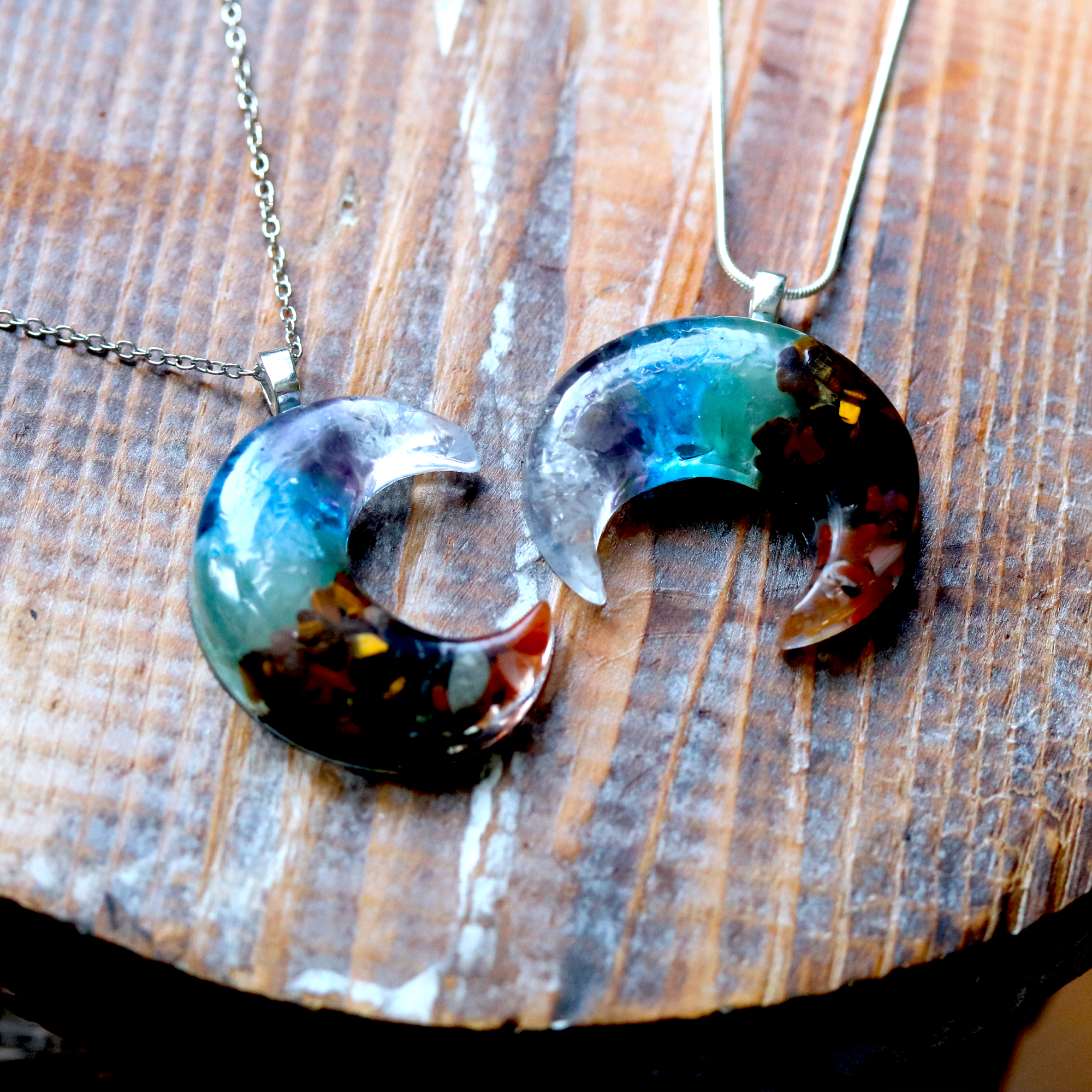 7 Chakra Moon Pendant