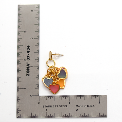 Rainbow Dangling Hearts Earrings