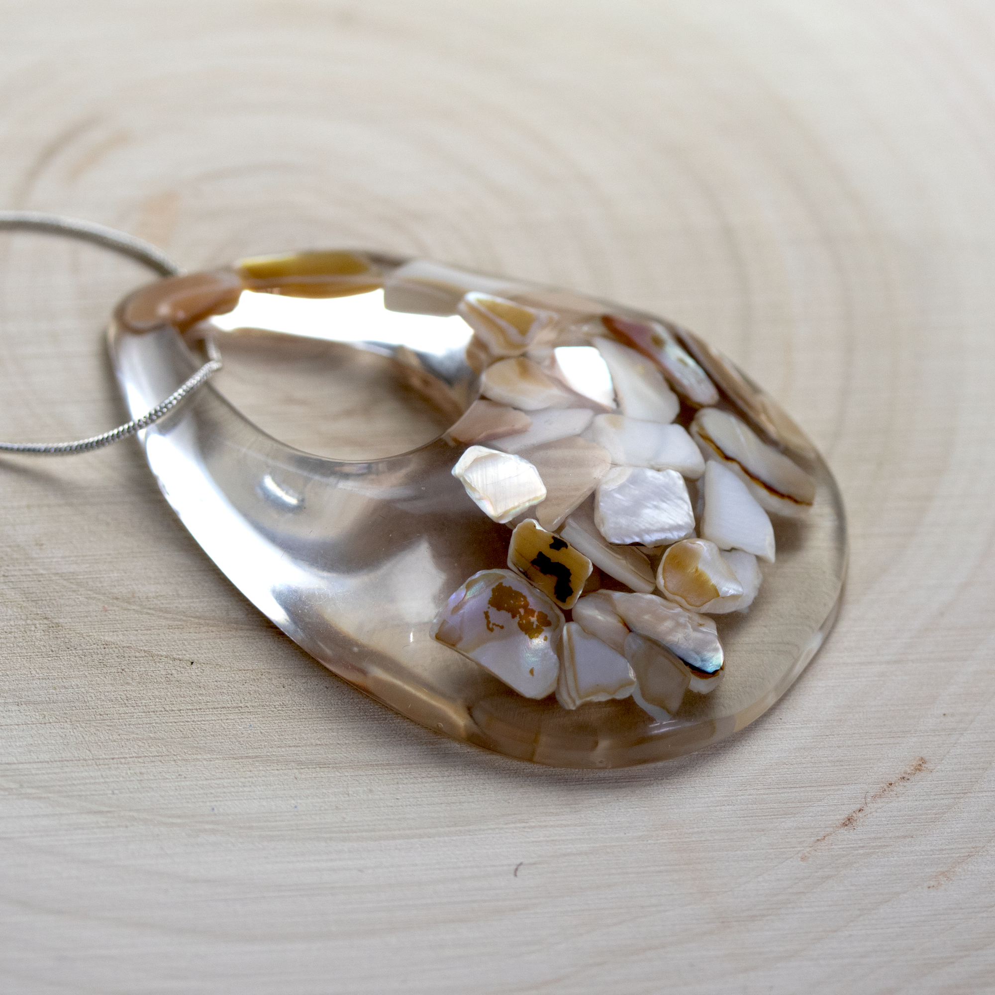 Mother of Pearl Shell Teardrop Pendant - Calico Unicorn