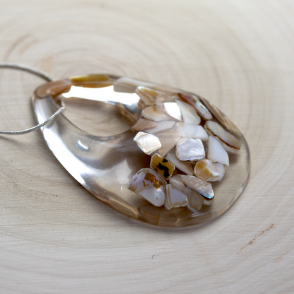 Mother of Pearl Shell Teardrop Pendant