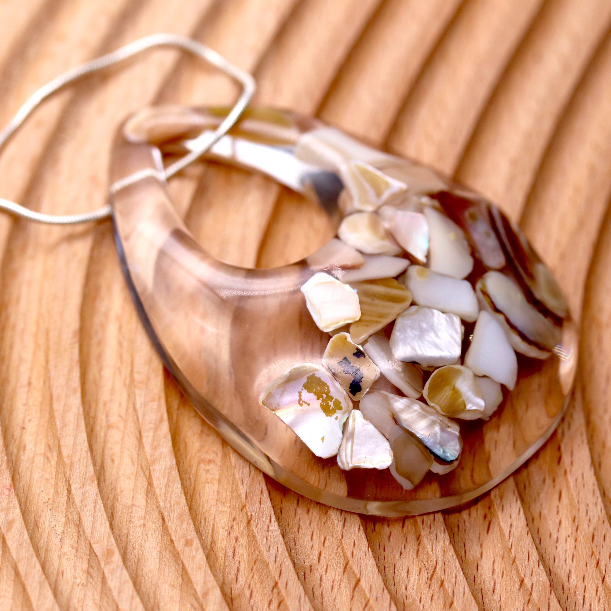 Mother of Pearl Shell Teardrop Pendant - Calico Unicorn