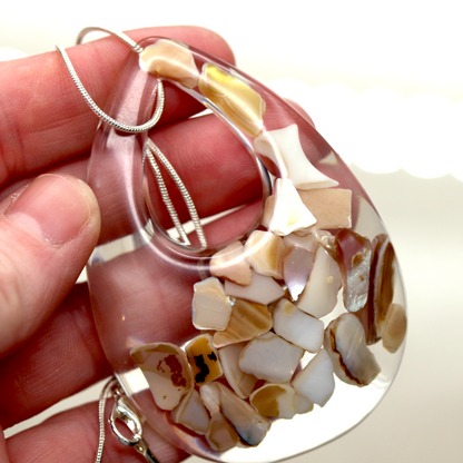 Mother of Pearl Shell Teardrop Pendant