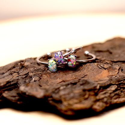 Dainty Opal Ring Set Trio