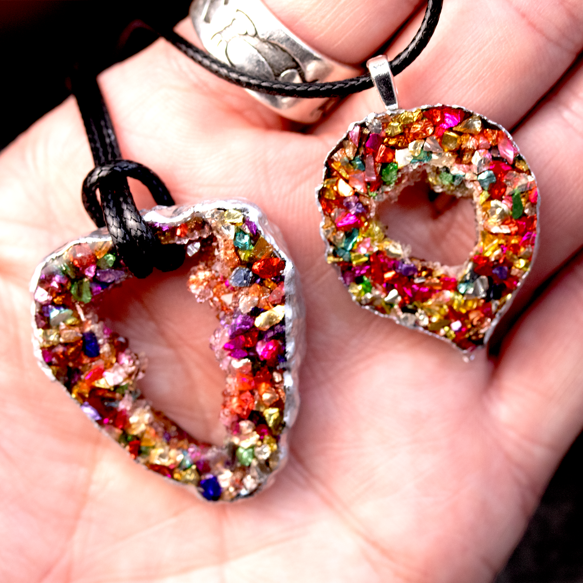 Rainbow Geode Pendant