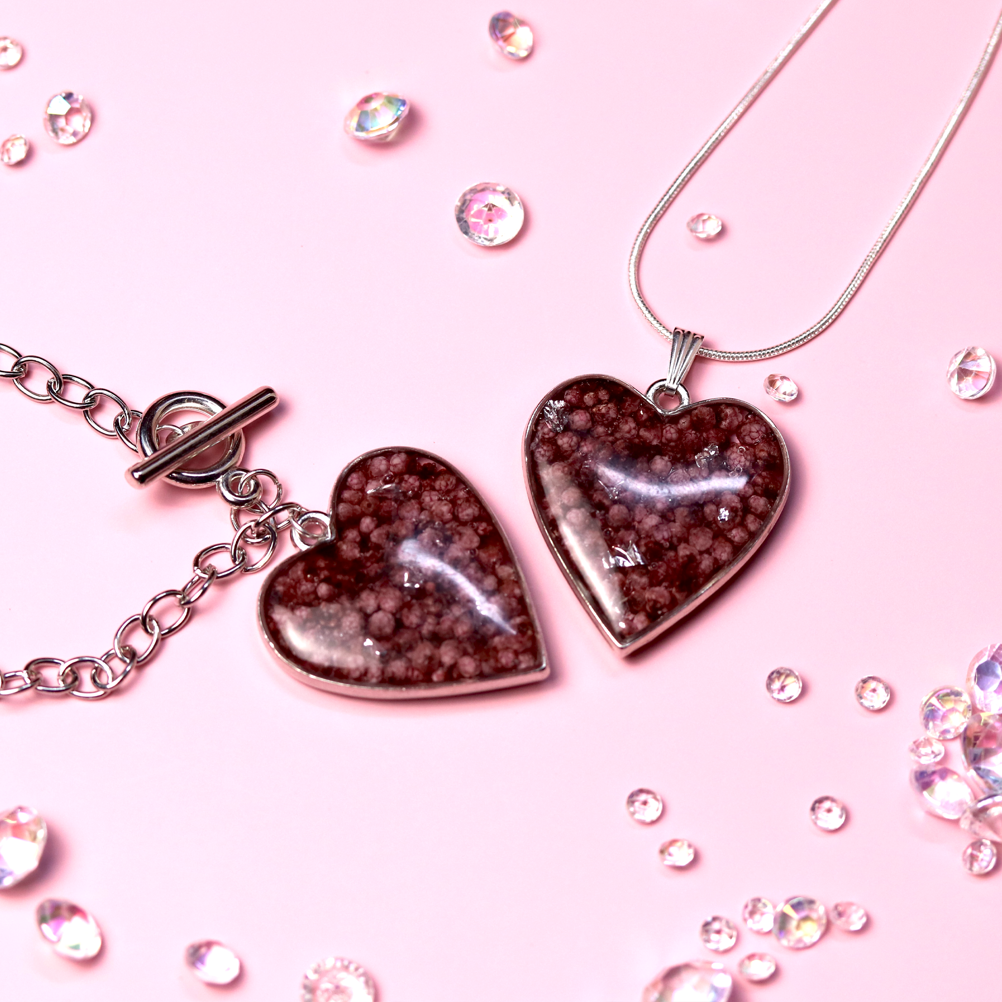 Rosé Amoré Heart Limited Edition Pendant and Bracelet Set - Calico Unicorn