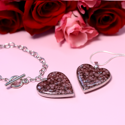 Rosé Amoré Heart Limited Edition Pendant and Bracelet Set - Calico Unicorn