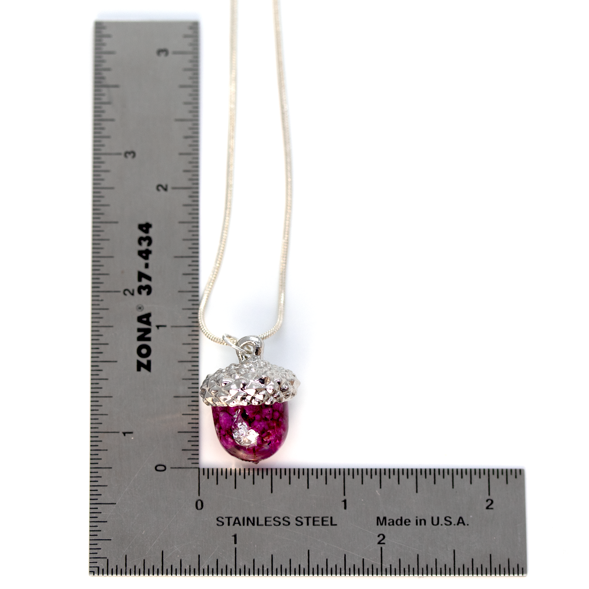 Dainty Rosé Amoré Botanical Acorn Pendant