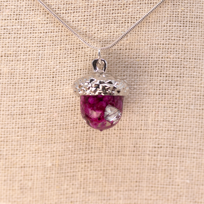 Dainty Rosé Amoré Botanical Acorn Pendant