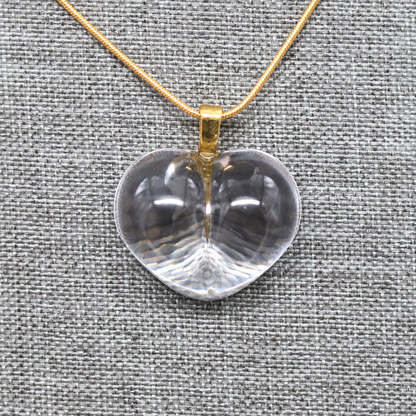 Simple White and/or Crystal Clear Heart Pendant - Calico Unicorn