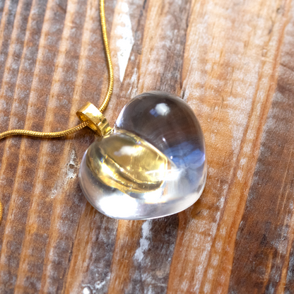 Simple White and/or Crystal Clear Heart Pendant - Calico Unicorn