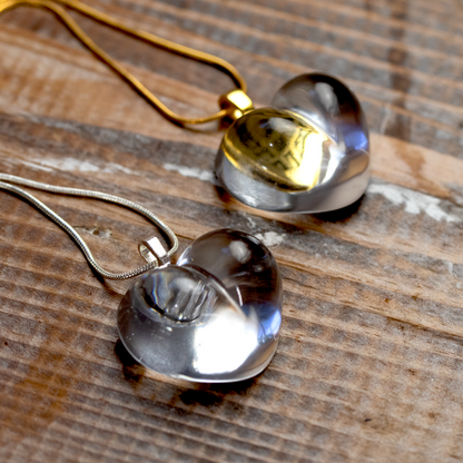 Simple White and/or Crystal Clear Heart Pendant - Calico Unicorn