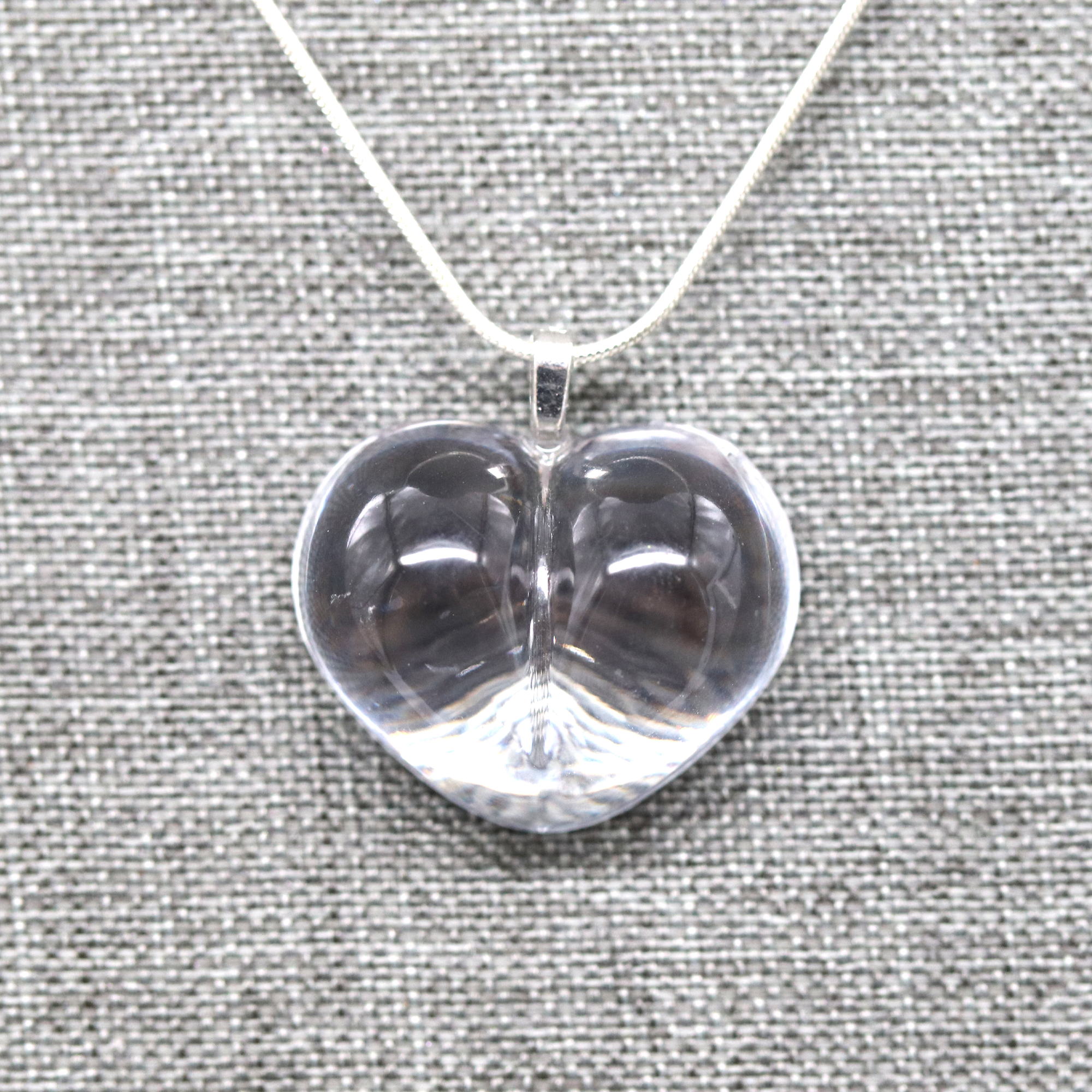 Simple White and/or Crystal Clear Heart Pendant - Calico Unicorn