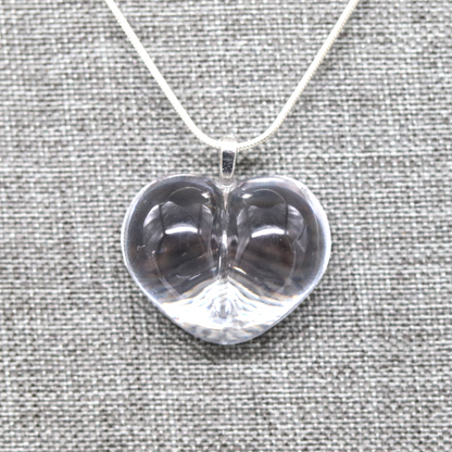 Simple White and/or Crystal Clear Heart Pendant - Calico Unicorn