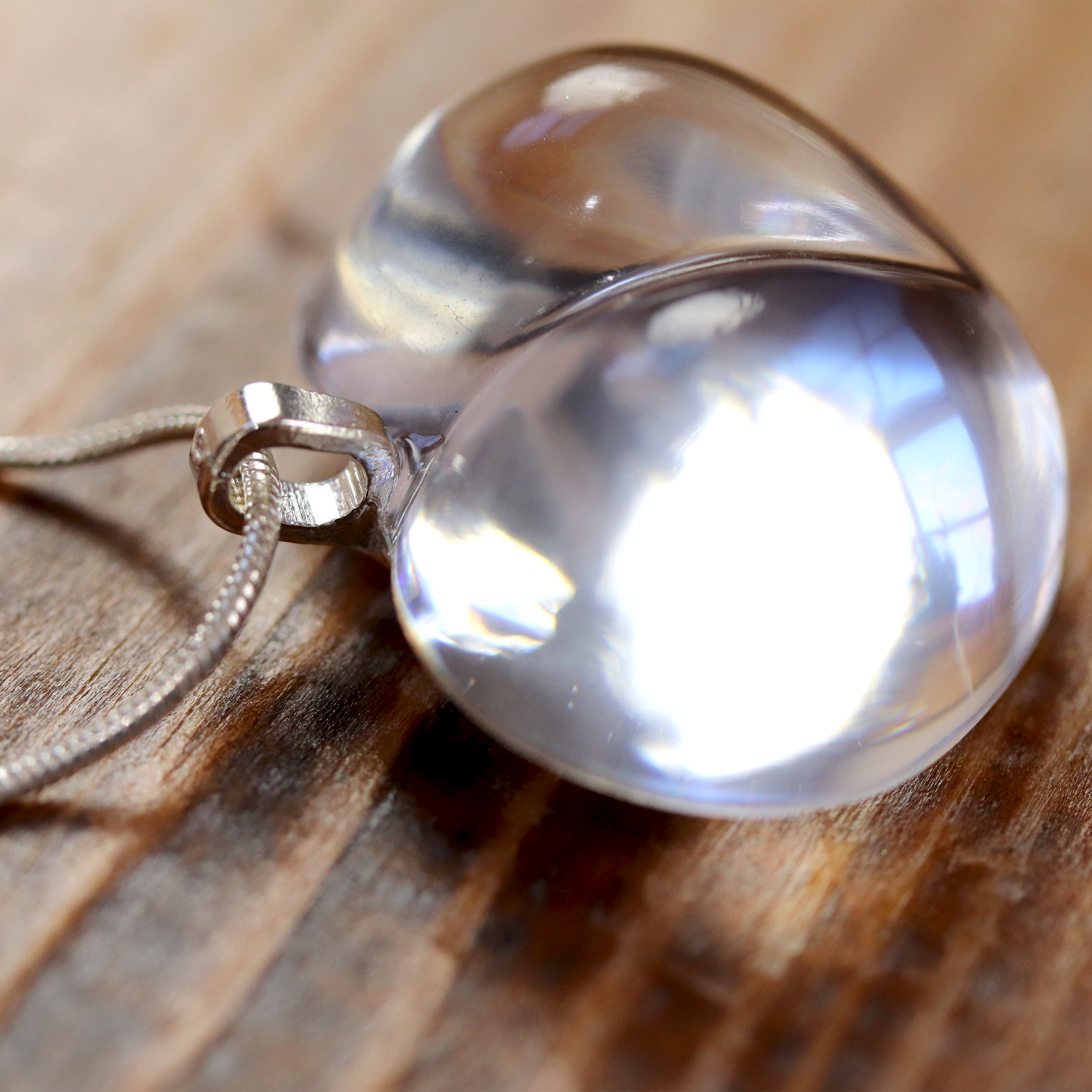 Simple White and/or Crystal Clear Heart Pendant - Calico Unicorn