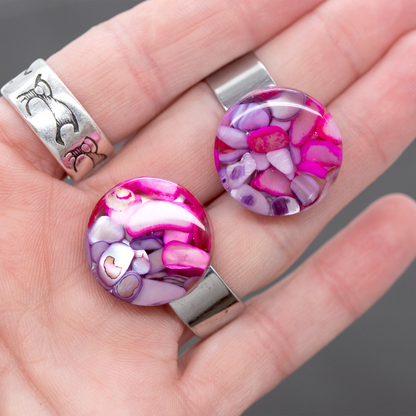 Pink and Purple Shell 'Wobble" Ring