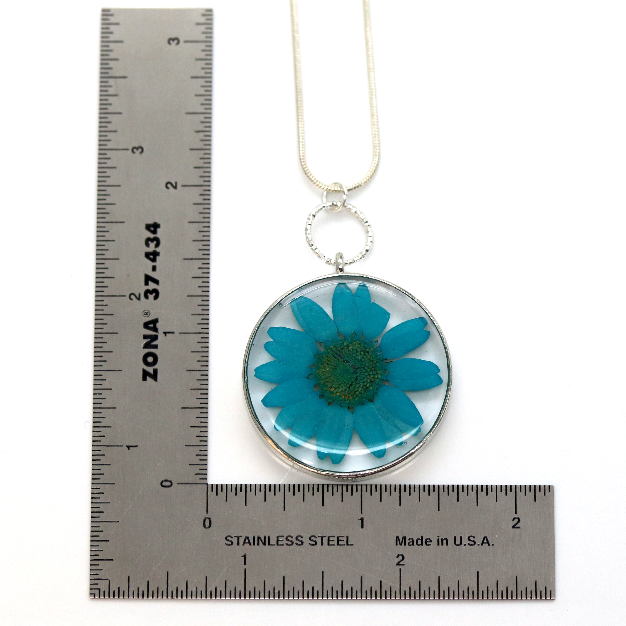 Green Round Colorful Daisy Pendant image 13