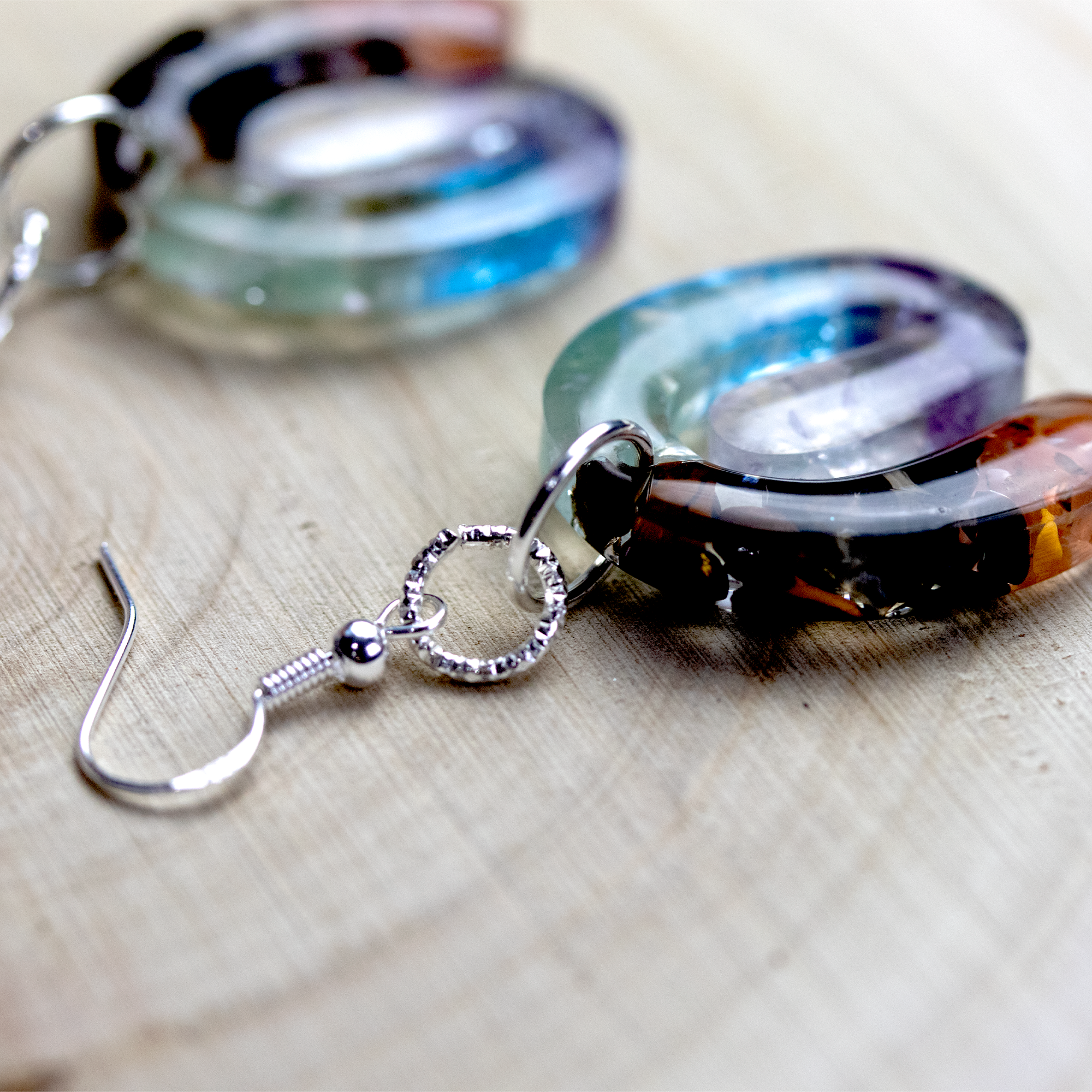 7 Chakra Stone Healing Crystal Spiral Earrings image 4