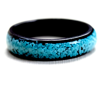 Turquoise Stone Black Metal Finish Ring image 7