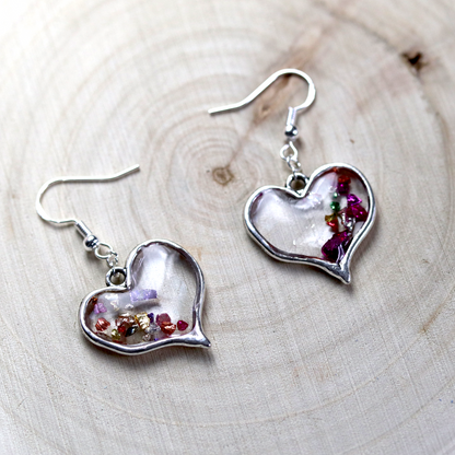 Confetti Heart Framed Earrings image 3