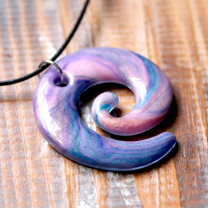 Unicorn Marble Spiral Pendant image 5