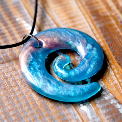 Iridescent Ocean Spiral Pendant image 4