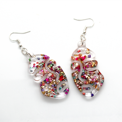 Abstract Woman's Face Confetti Earrings image 5